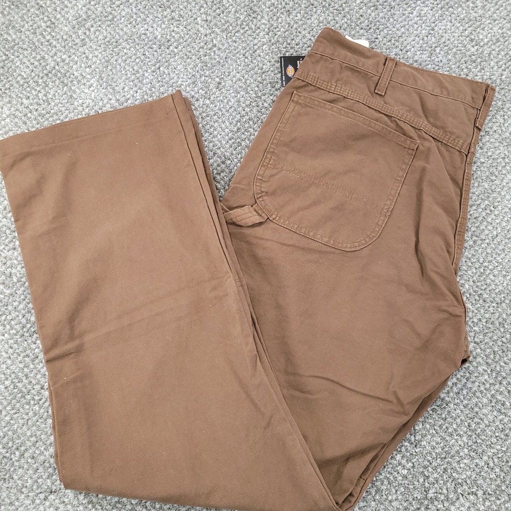 Dickies Mens Carpenter Duck Jean Brown Relaxed Fit‎ Straight Leg 38x34 NWT